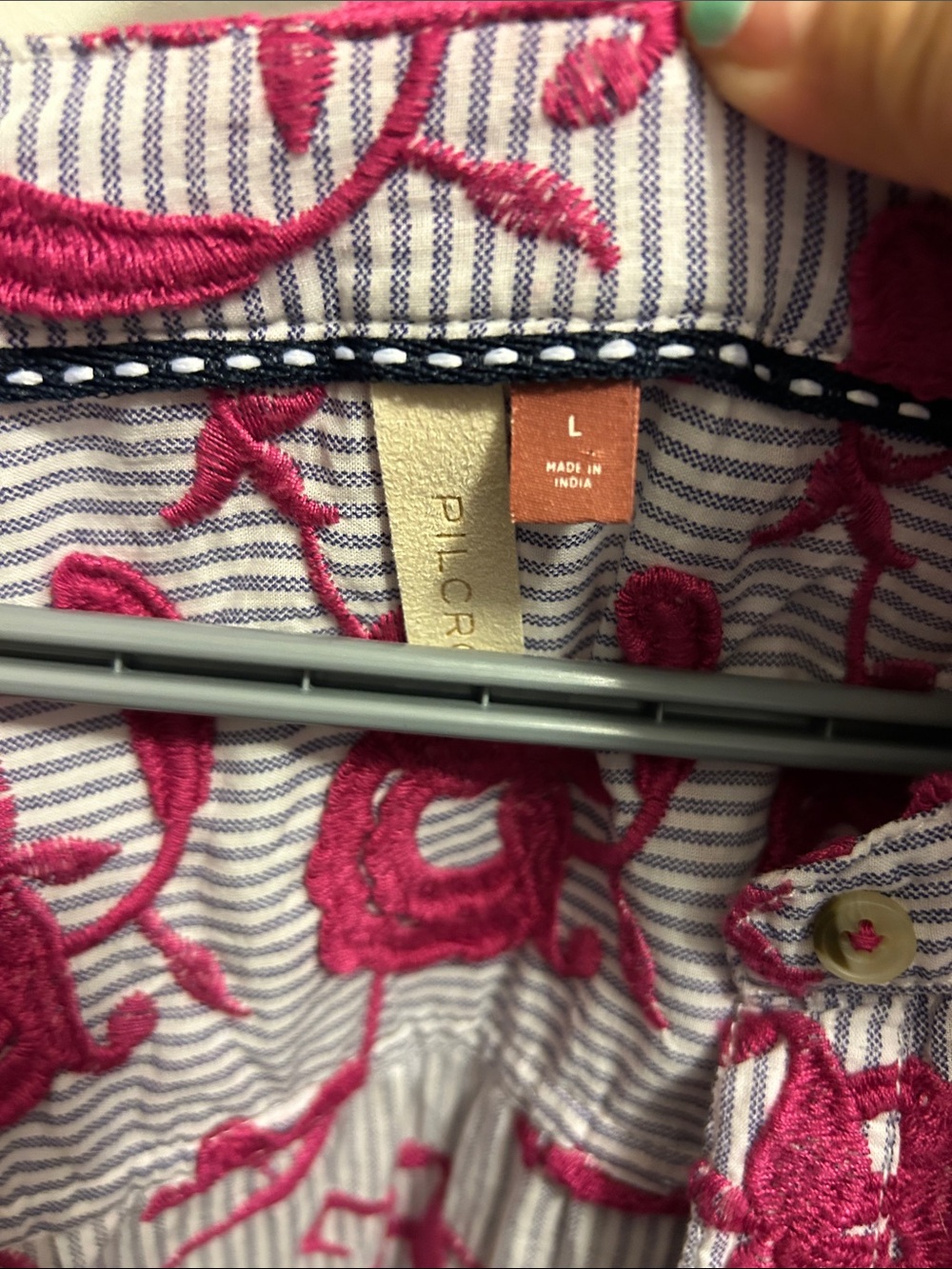 Anthropologie Picro Pink Floral Button-Down Shirt - Picture 4 of 12